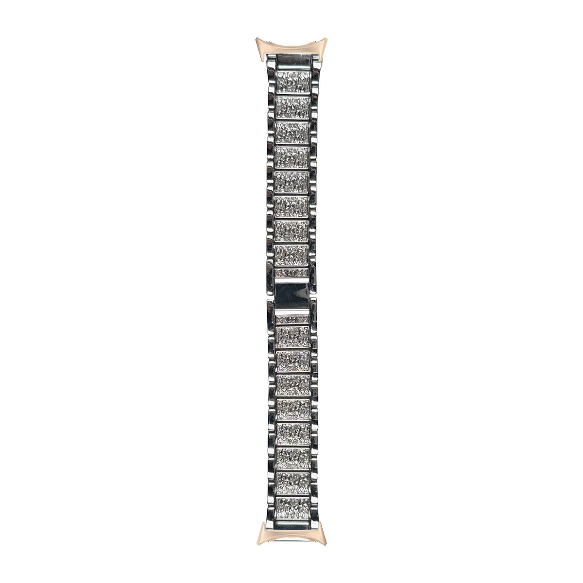 Zirconia Shimmer Bracelet Silver Rose Gold with Google Pixel Spring Bar Adapters - Wear Any 20mm Strap! for Pixel Watch 1-5 41mm