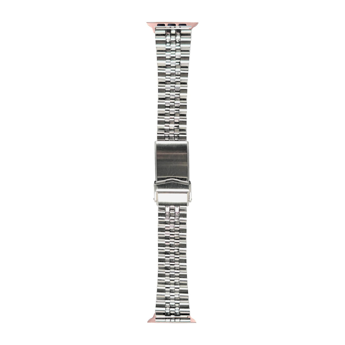 Angus-J Louis Steel Bracelet Rose Gold with V-Clasp 22mm with Connecters - Spring Bar Type for Apple Watch