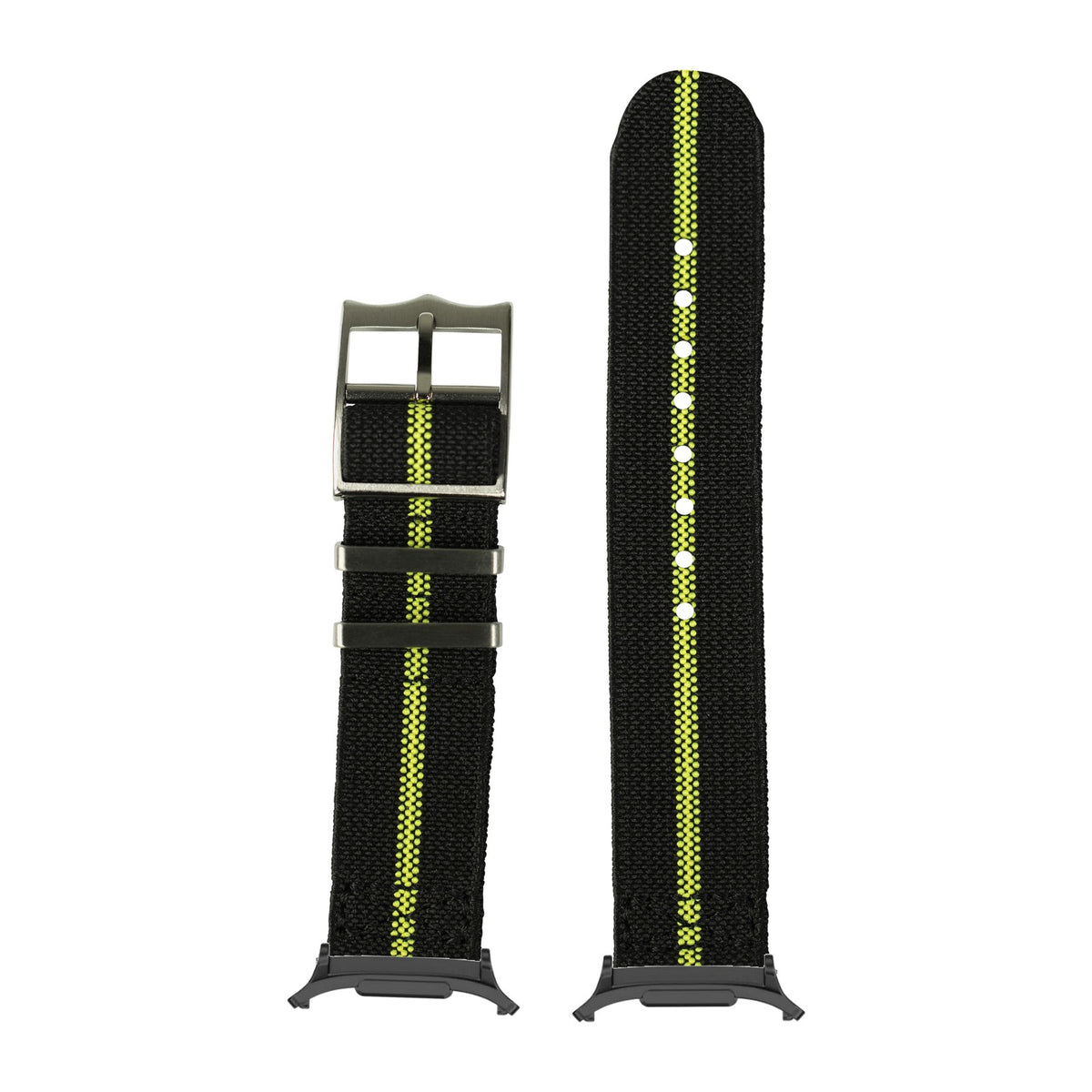 ElastoFlex - Black/Fluorescent Green Black with Strap Adapter for Galaxy Watch 8-9/Ultra