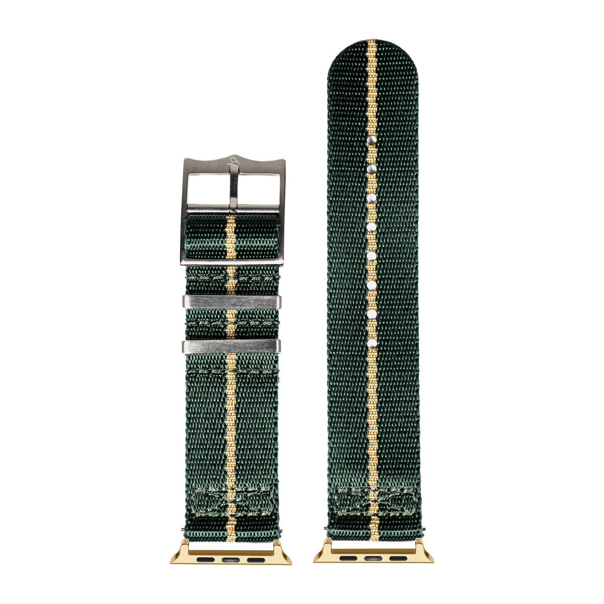 Supreme Militex - Green/Wheat Gold with Connecters - Spring Bar Type for Apple Watch