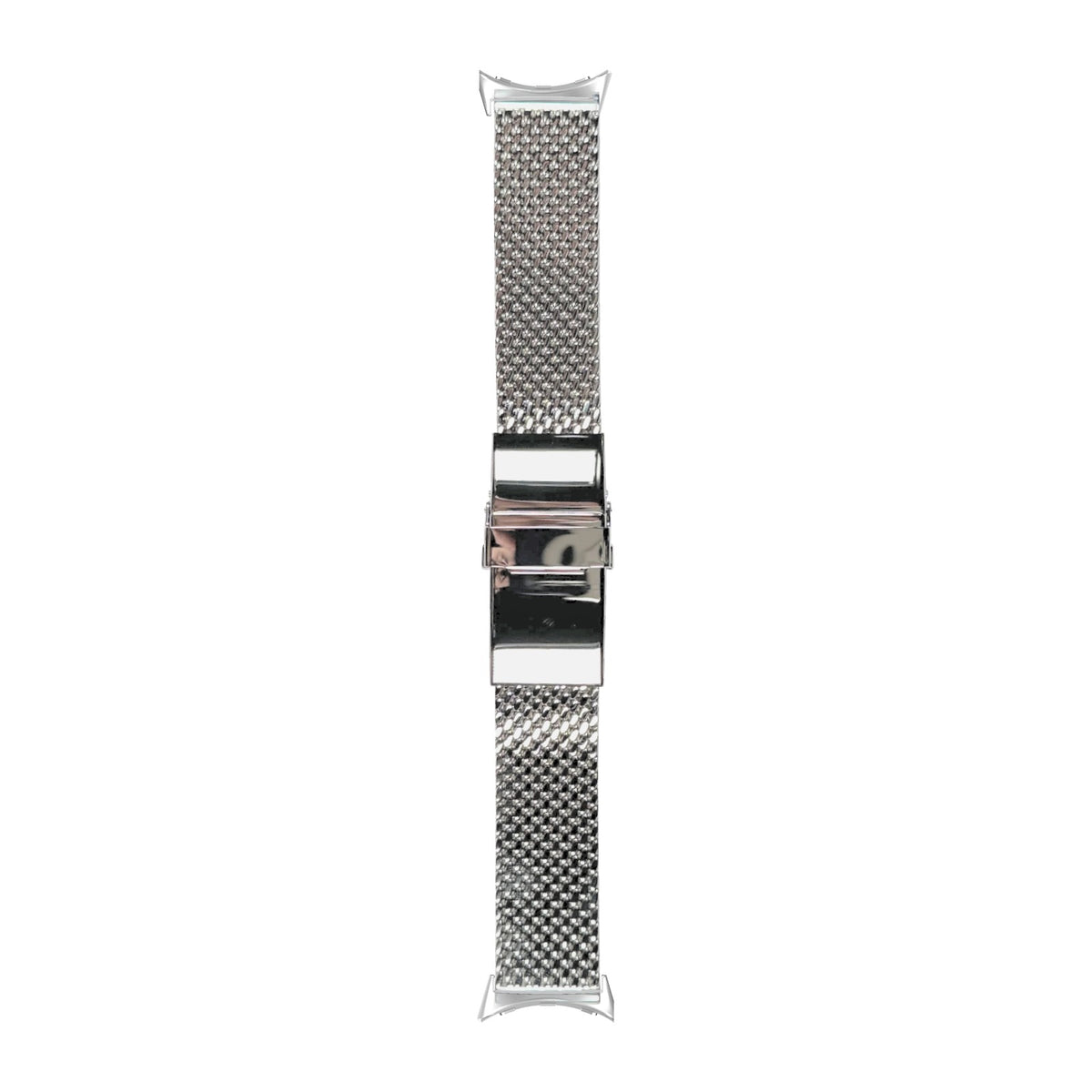 Milanese strap 20mm 2784 Silver with Google Pixel Spring Bar Adapters - Wear Any 20mm Strap! for Pixel Watch 1-5 41mm