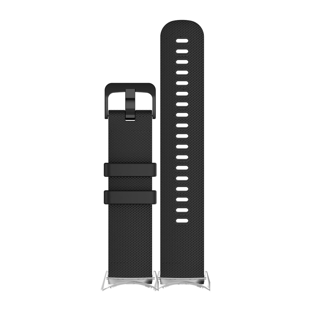 Classic Silicone Black Matching Silver with Google Pixel Spring Bar Adapters - Wear Any 20mm Strap! for Pixel Watch 3-5 45mm