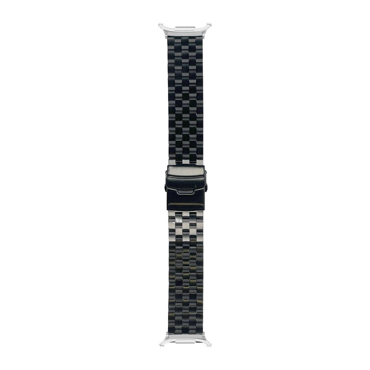 Engineer Bracelet - Folding Deployant Clasp - Black Silver with Strap Adapter for Galaxy Watch 8-9/Ultra