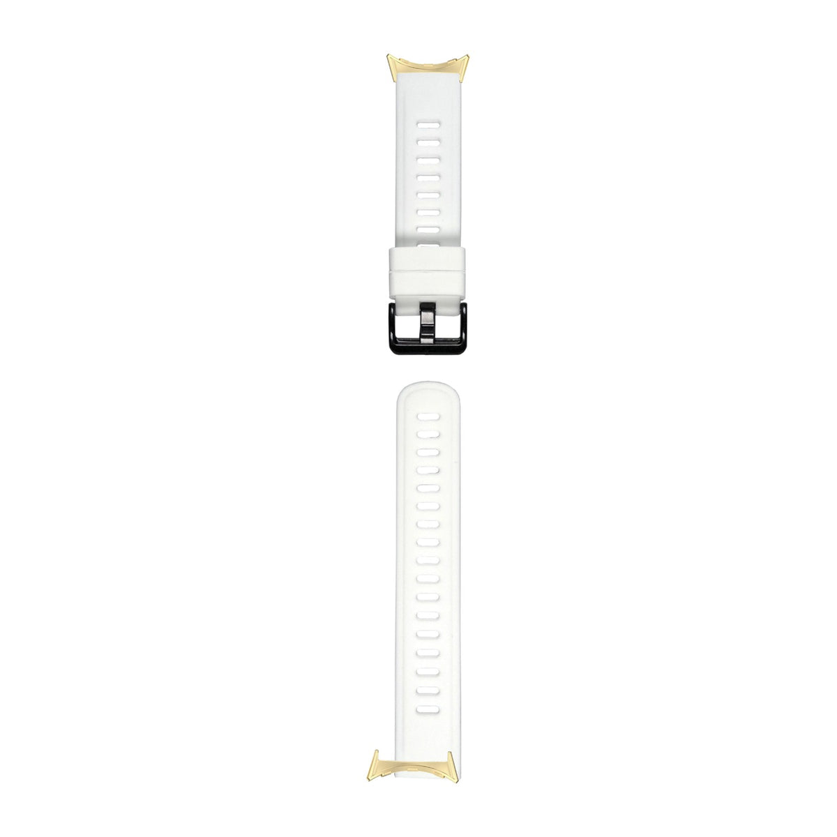Flexi Silicone 3 White Gold with Black Hardware with Google Pixel Spring Bar Adapters - Wear Any 20mm Strap! for Pixel Watch 1-5 41mm