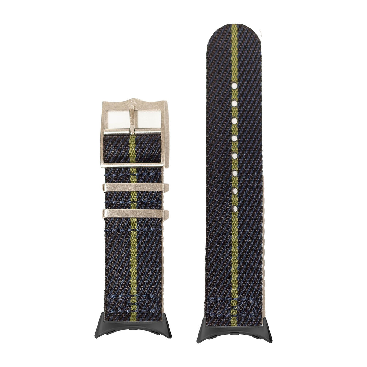 Cross Militex - Night Blue / Green Black with Google Pixel Spring Bar Adapters - Wear Any 20mm Strap! for Pixel Watch 1-5 41mm