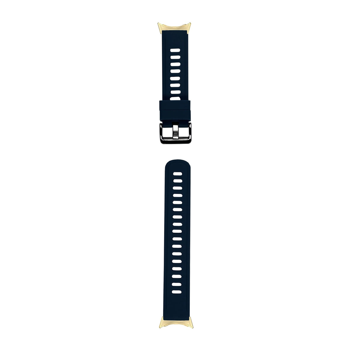 Flexi Silicone 3 Midnight Blue Gold with Black Hardware with Google Pixel Spring Bar Adapters - Wear Any 20mm Strap! for Pixel Watch 1-5 41mm