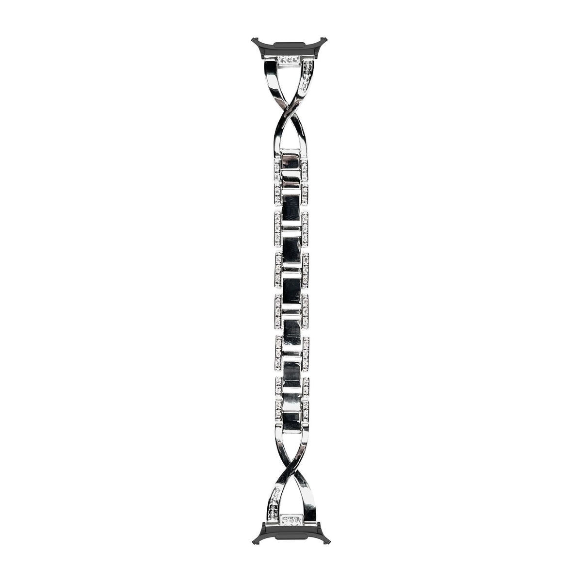 Helix Bracelet Silver Black with Strap Adapter for Galaxy Watch 8-9/Ultra