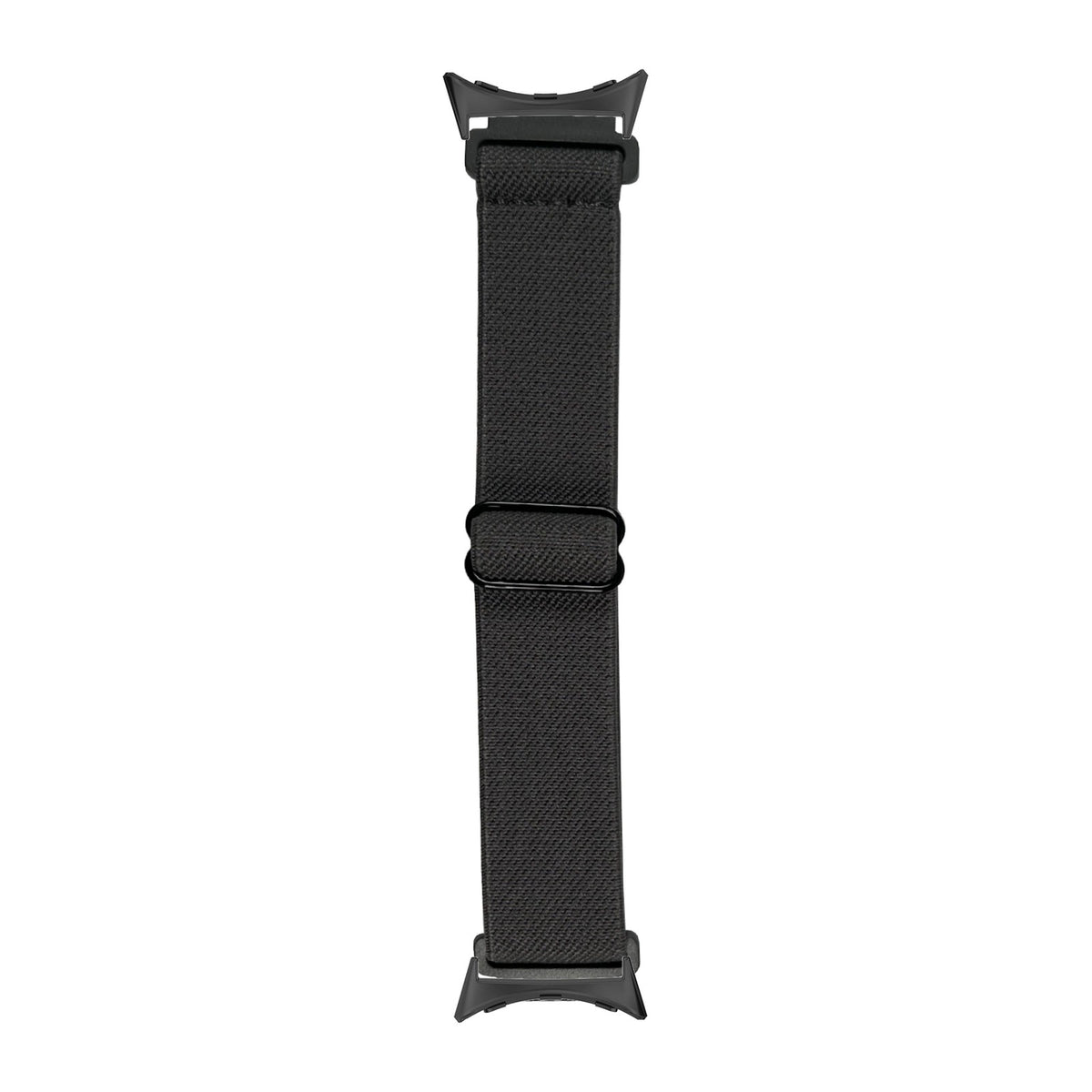 Weaved Elastic Loop Dark Grey Black with Google Pixel Spring Bar Adapters - Wear Any 20mm Strap! for Pixel Watch 3-5 45mm