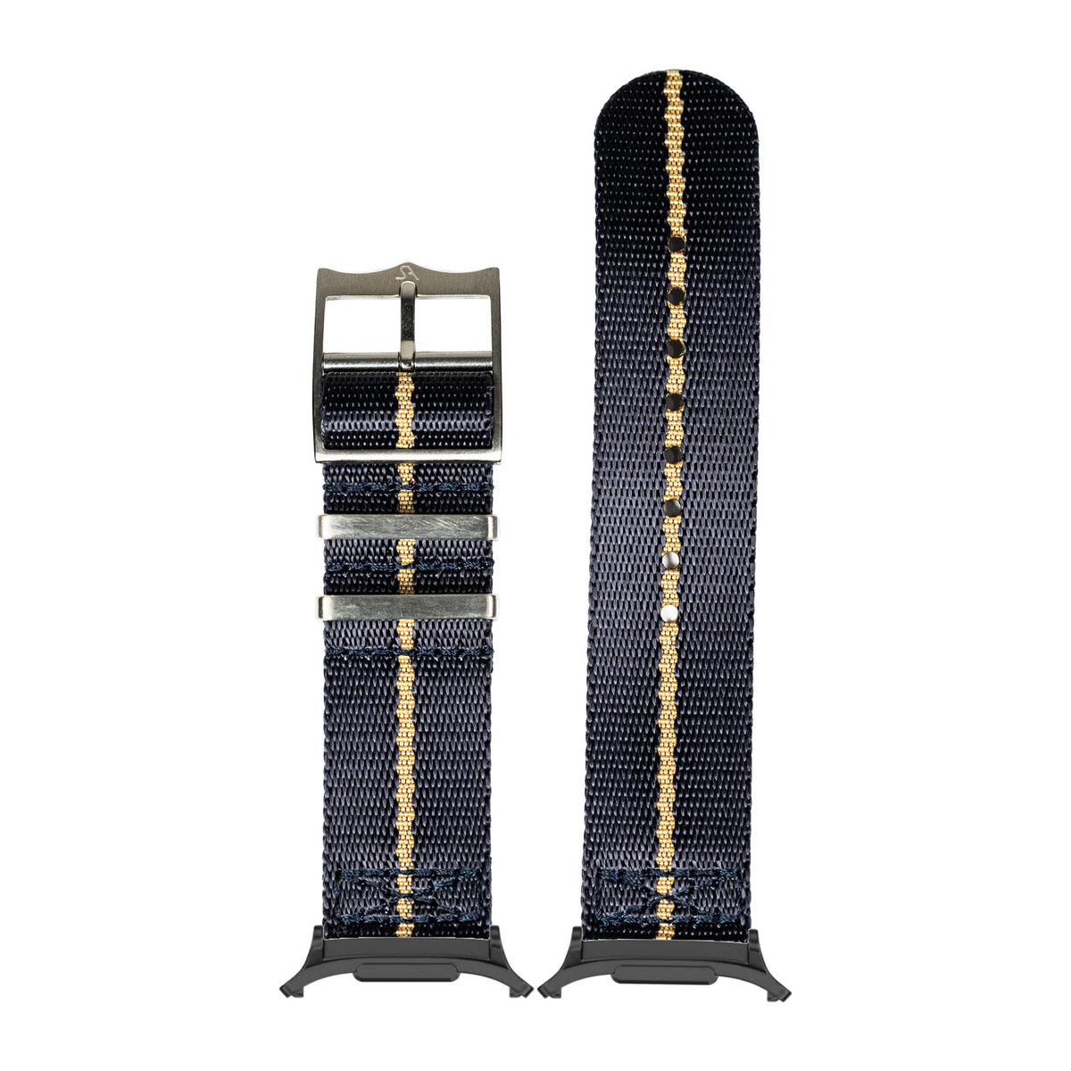 Supreme Militex - Navy Blue/Wheat for the Galaxy Watch 8, 9 and Ultra with adapter fitted