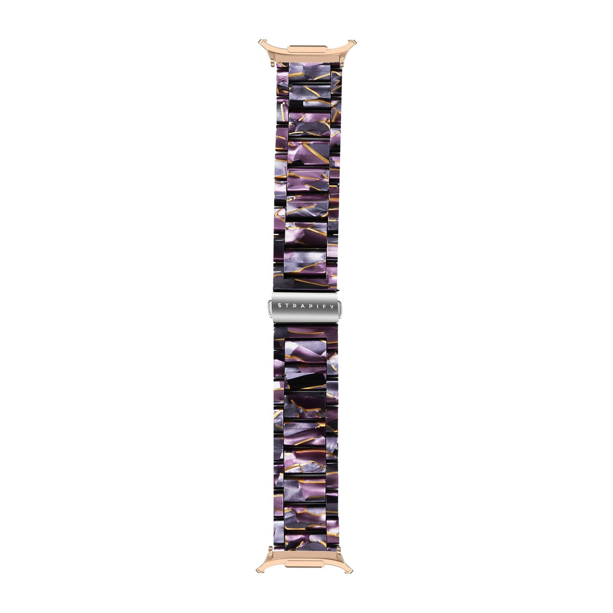 Crystalised Acetate - Eccentric Purple Rose Gold with Strap Adapter for Galaxy Watch 8-9/Ultra