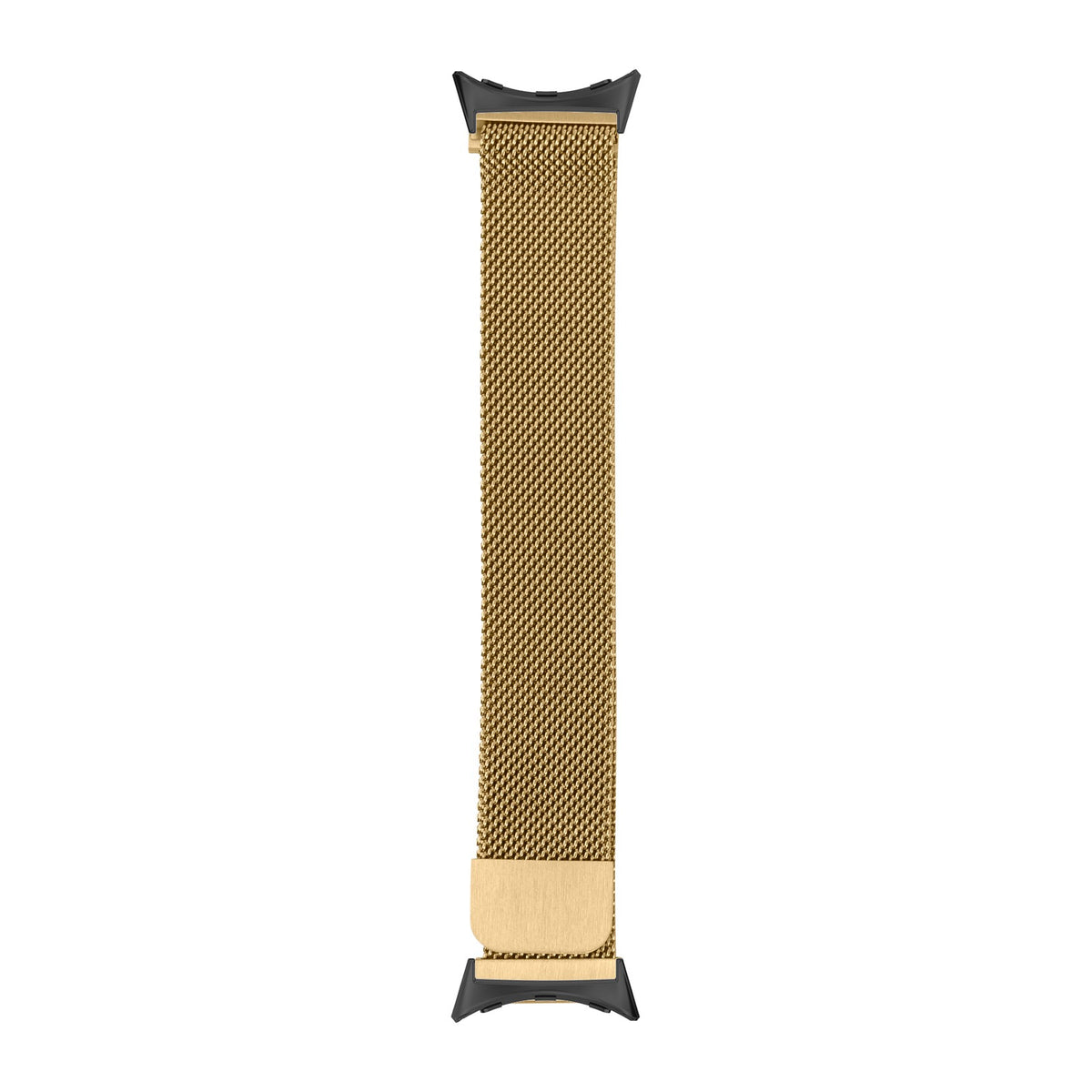 Milanese - Gold Black with Google Pixel Spring Bar Adapters - Wear Any 20mm Strap! for Pixel Watch 3-5 45mm