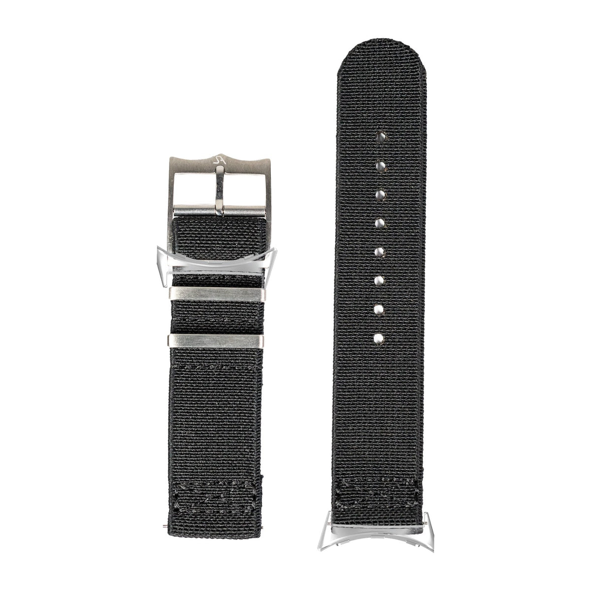 ElastoFlex - Black Silver with Google Pixel Spring Bar Adapters - Wear Any 20mm Strap! for Pixel Watch 3-5 45mm