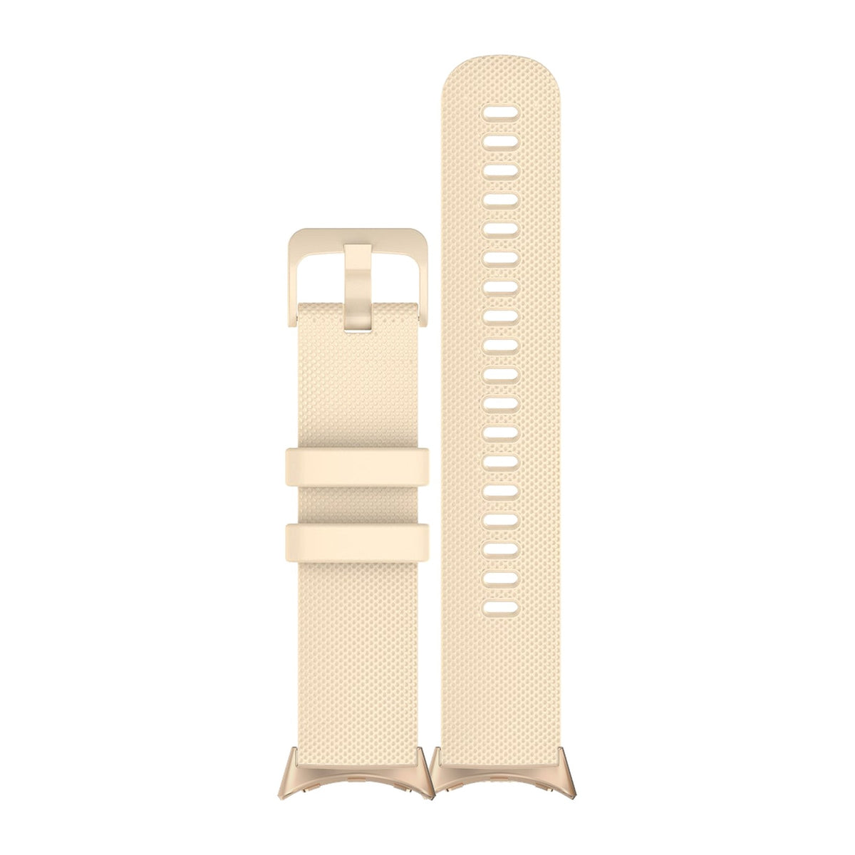 Classic Silicone Tan Matching Rose Gold with Google Pixel Spring Bar Adapters - Wear Any 20mm Strap! for Pixel Watch 1-5 41mm