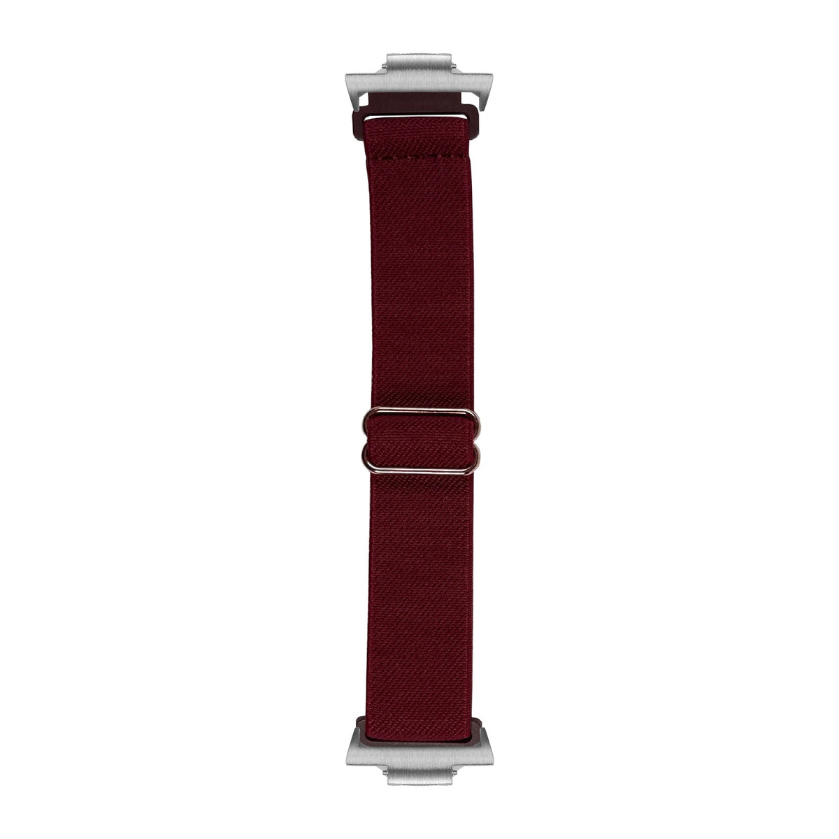 Weaved Elastic Loop Wine Red Silver with Strap Adapter for Tissot PRX 40