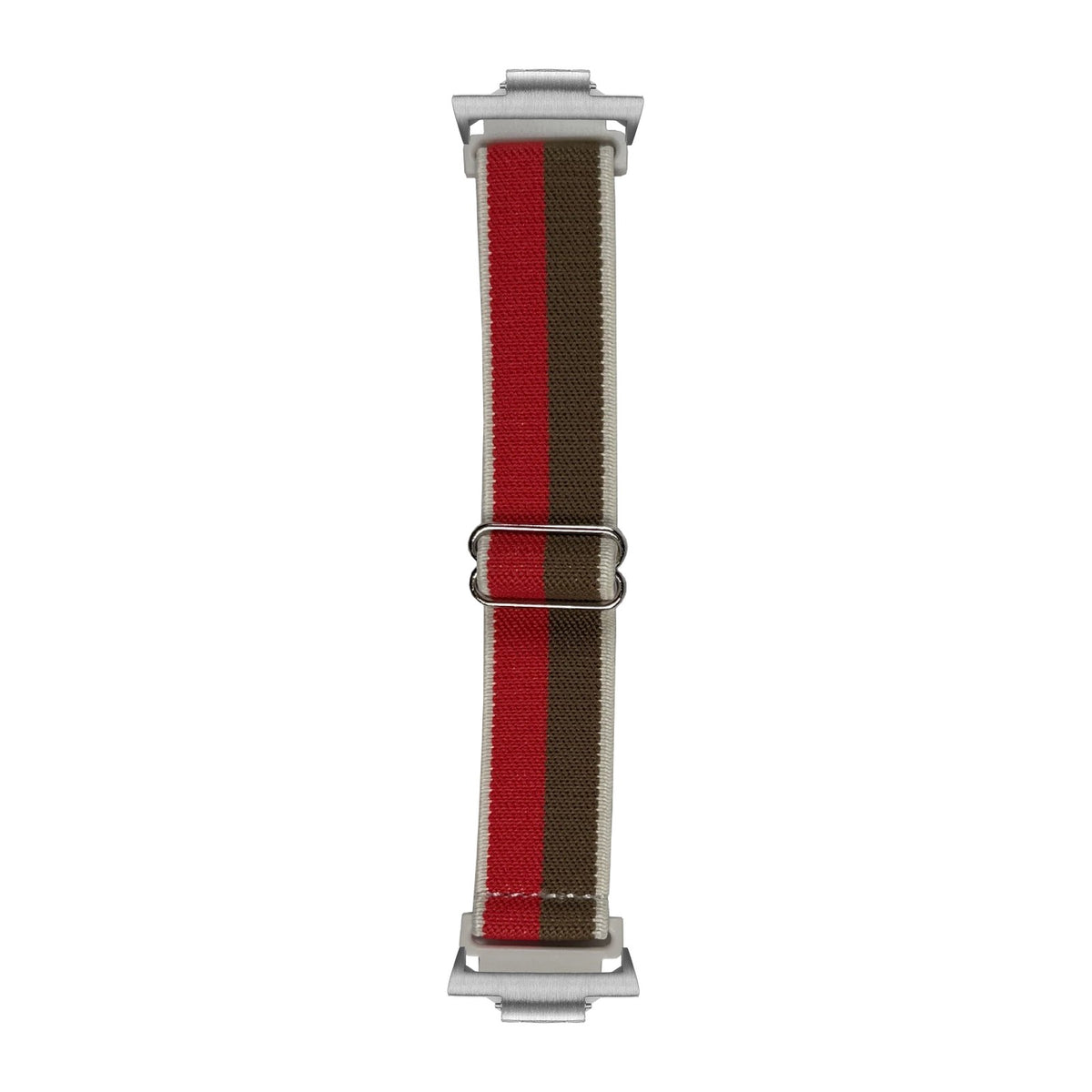 Weaved Elastic Loop Brown / Salmon / White Silver with Strap Adapter for Tissot PRX 40