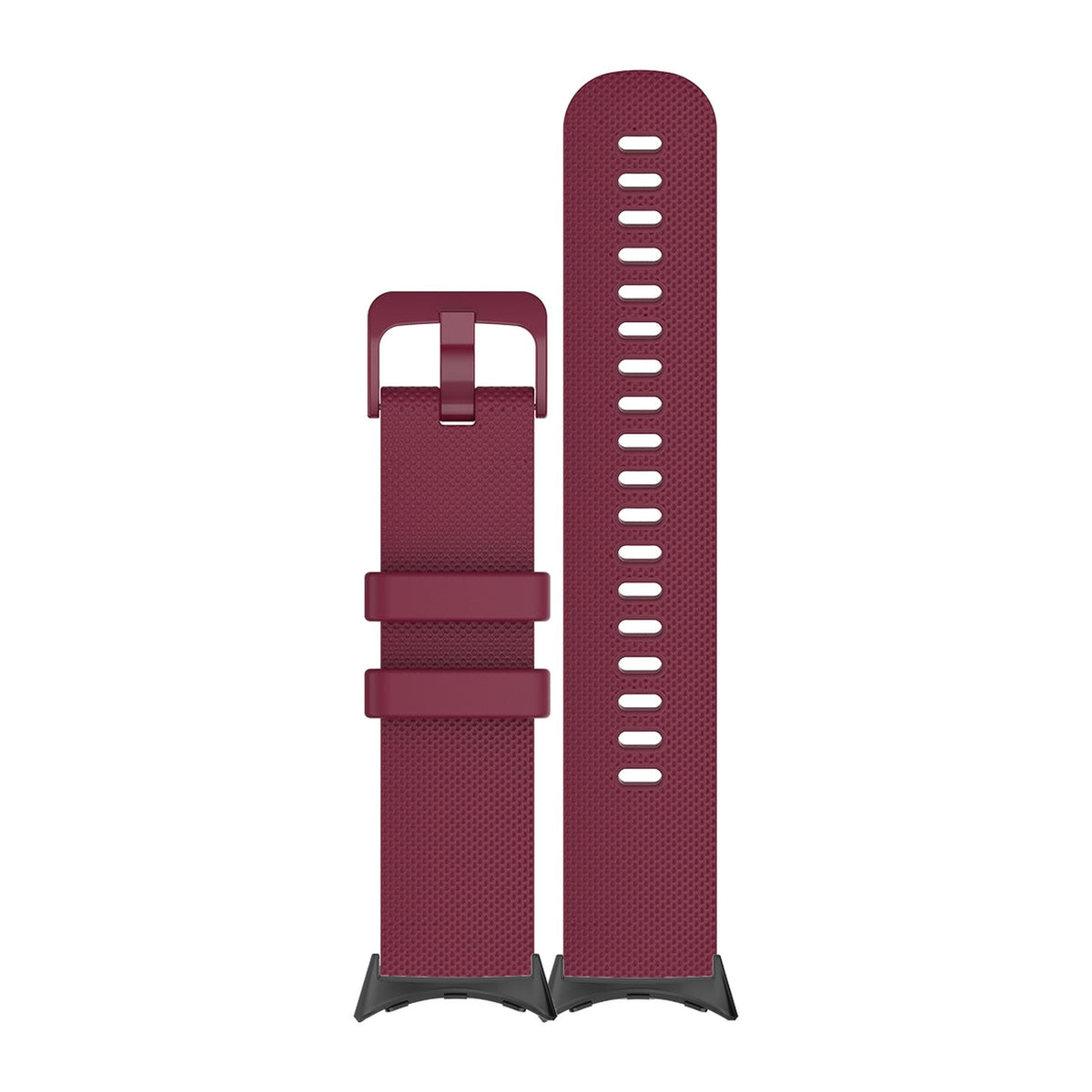 Classic Silicone Burgundy Red Matching Black with Google Pixel Spring Bar Adapters - Wear Any 20mm Strap! for Pixel Watch 1-5 41mm