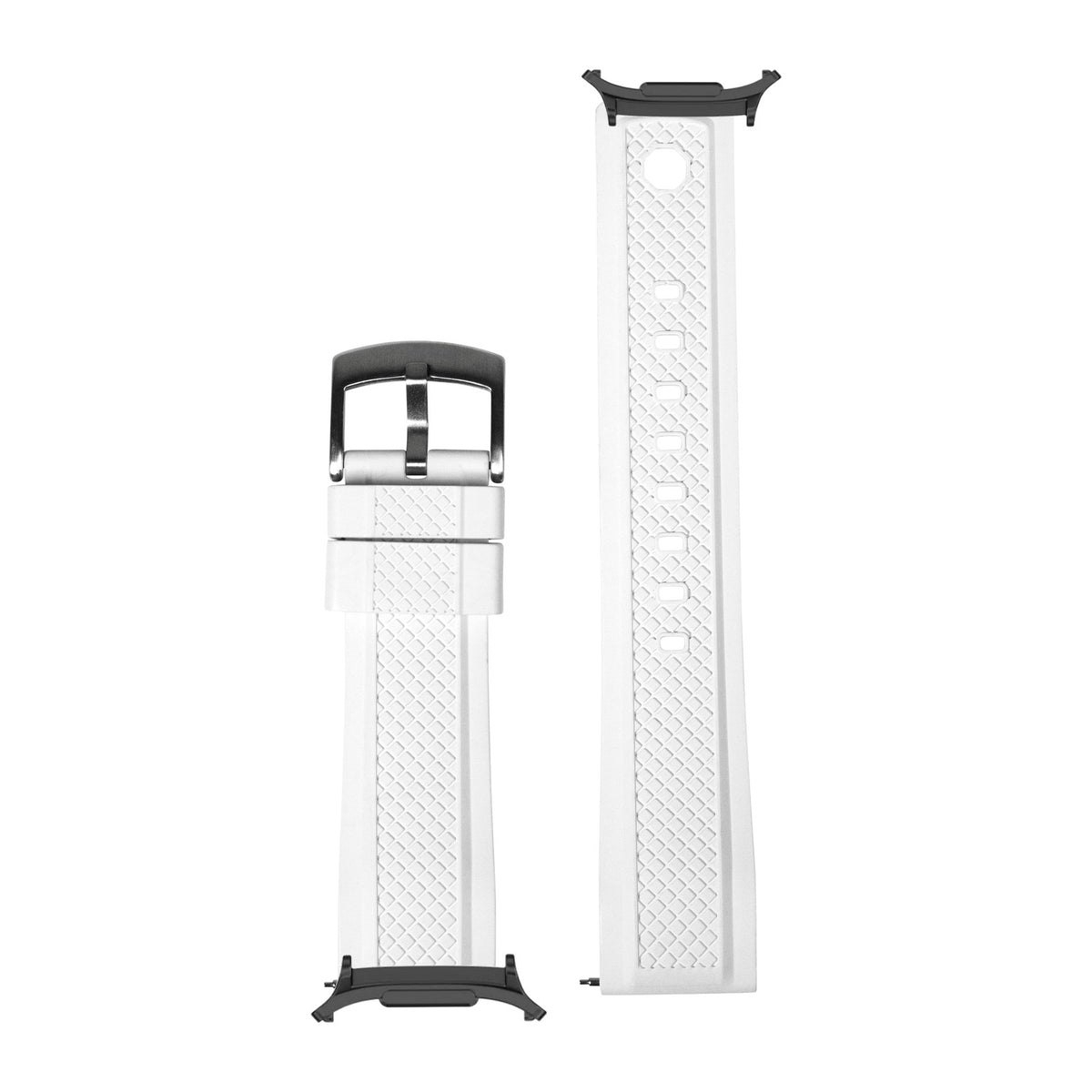 GridLock FKM Rubber - White for the Galaxy Watch 8, 9 and Ultra with adapter fitted