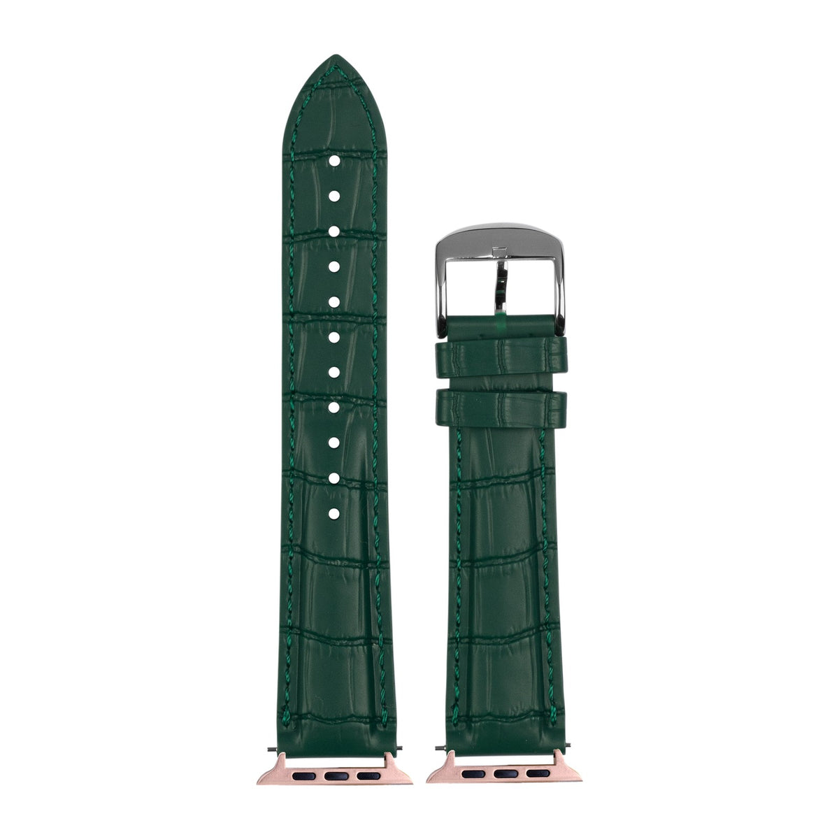 RubberGator Green Rose Gold with Connecters - Spring Bar Type for Apple Watch