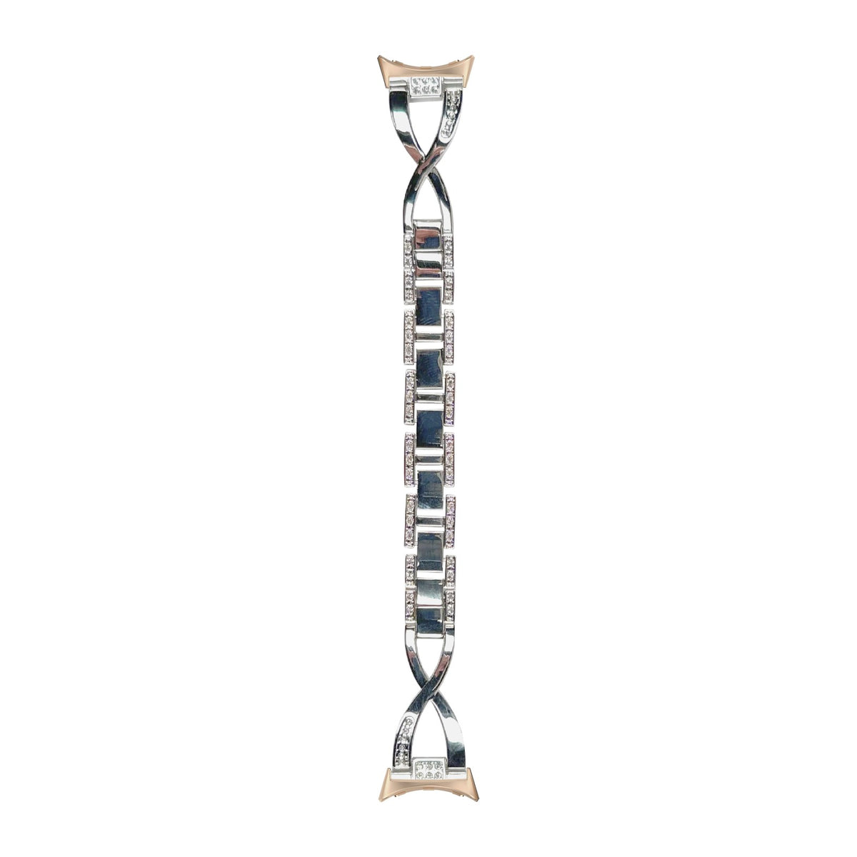 Helix Bracelet Silver Rose Gold with Google Pixel Spring Bar Adapters - Wear Any 20mm Strap! for Pixel Watch 1-5 41mm