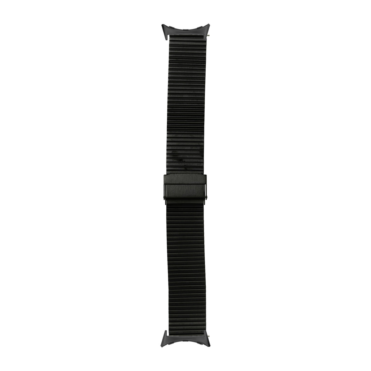 Flat-Link Micro-Adjustable Bracelet Black Black with Google Pixel Spring Bar Adapters - Wear Any 20mm Strap! for Pixel Watch 3-5 45mm