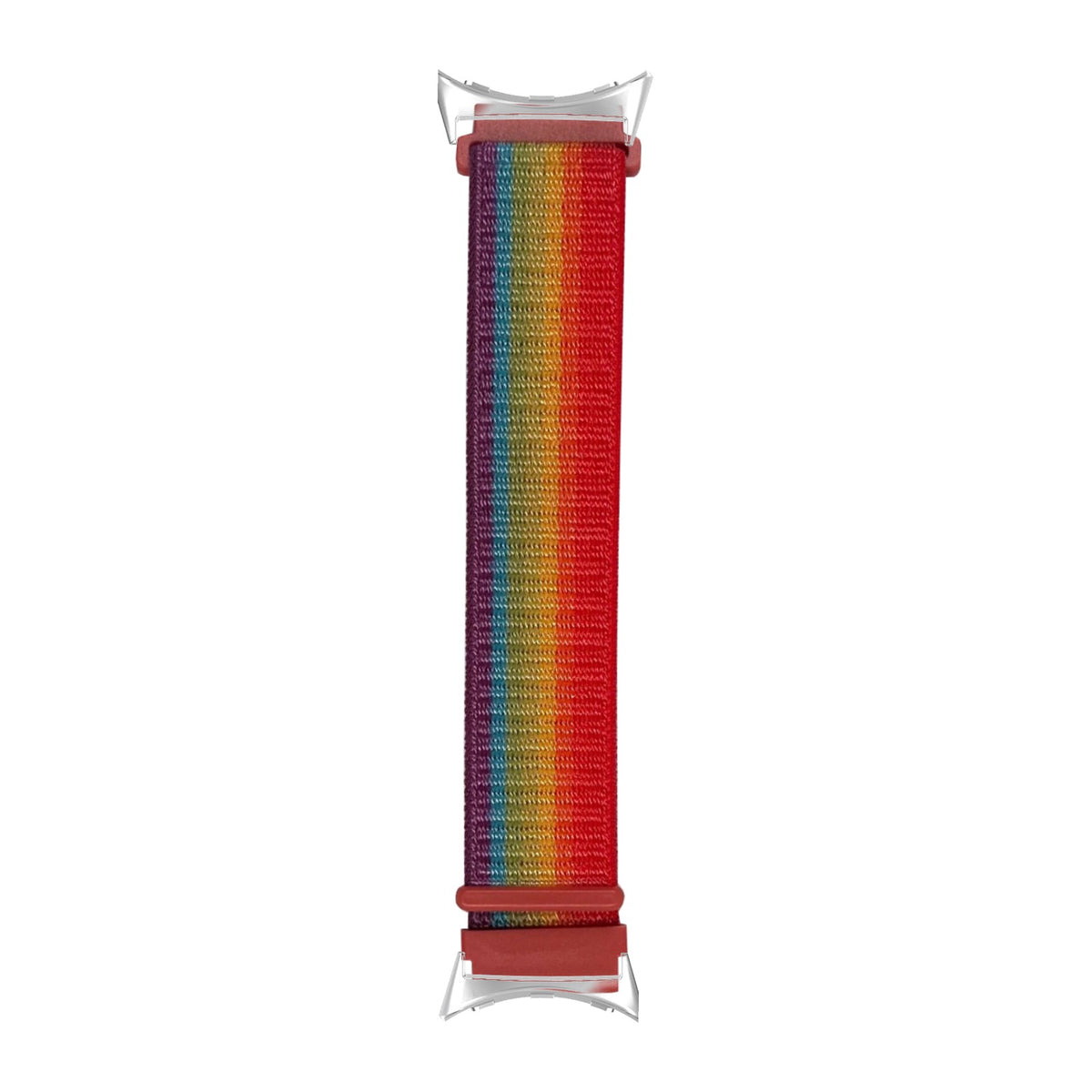 Sports Loop (Velcro) Rainbow Silver with Google Pixel Spring Bar Adapters - Wear Any 20mm Strap! for Pixel Watch 1-5 41mm
