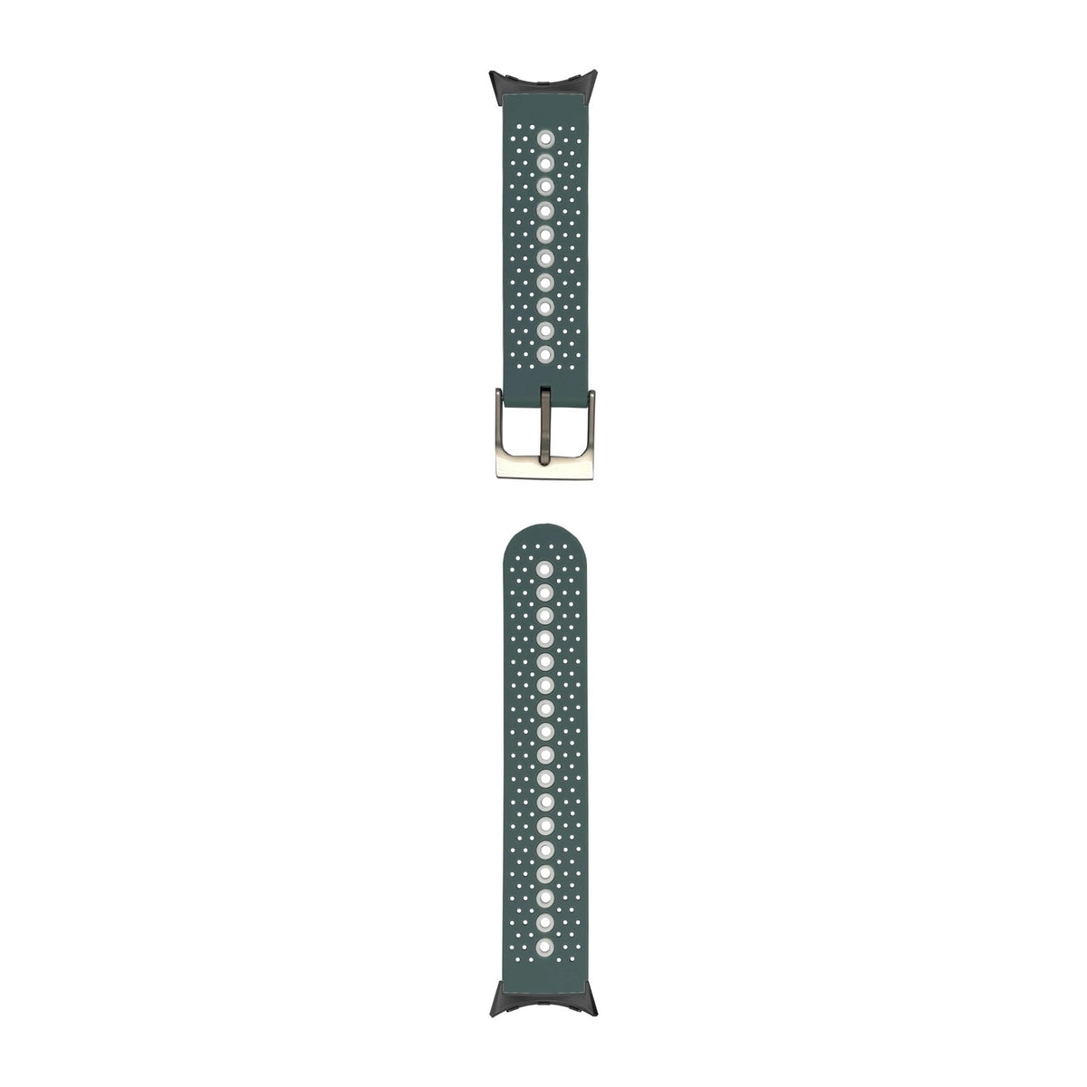 Flexi Sports Silicone 2 Sage Green Black with Google Pixel Spring Bar Adapters - Wear Any 20mm Strap! for Pixel Watch 1-5 41mm