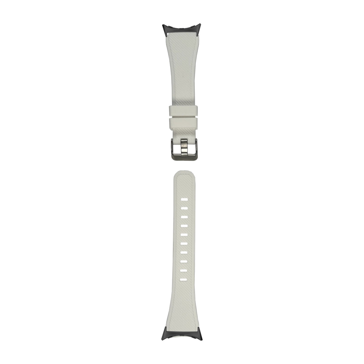 Flexi Silicone White Black with Google Pixel Spring Bar Adapters - Wear Any 20mm Strap! for Pixel Watch 3-5 45mm