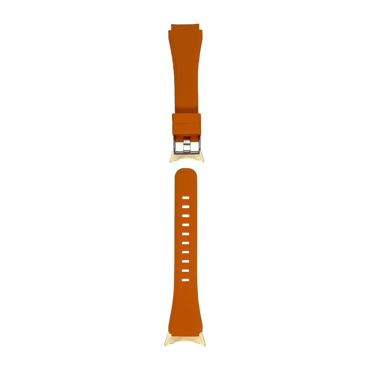 Flexi Silicone Apricot Orange Gold with Google Pixel Spring Bar Adapters - Wear Any 20mm Strap! for Pixel Watch 3-5 45mm