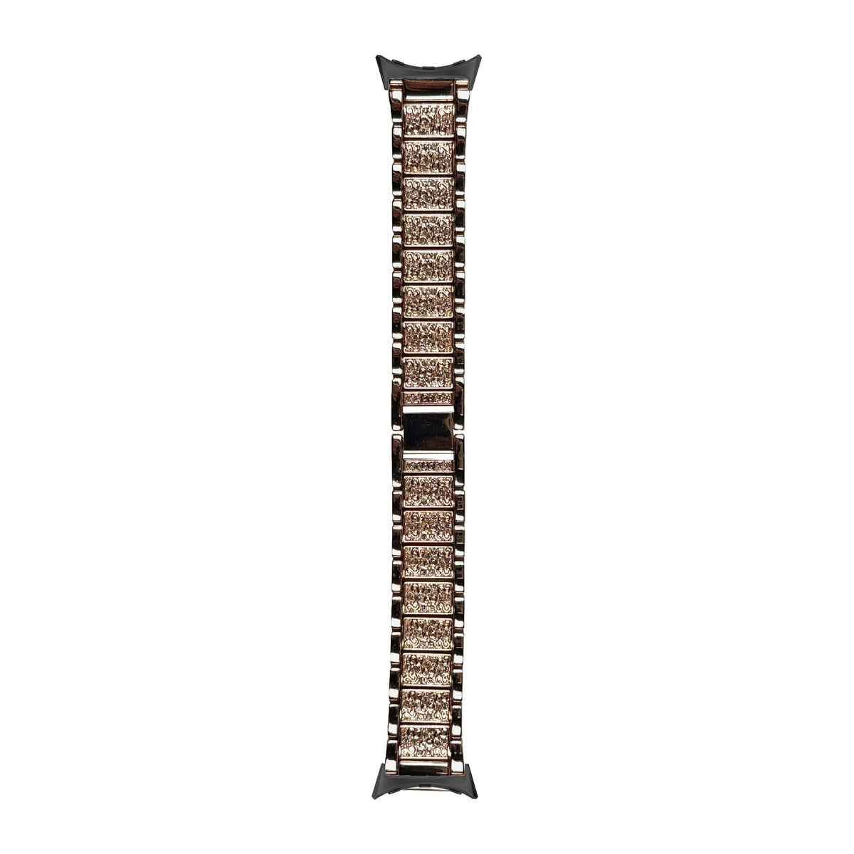 Zirconia Shimmer Bracelet Silver / Rose Gold Black with Google Pixel Spring Bar Adapters - Wear Any 20mm Strap! for Pixel Watch 3-5 45mm