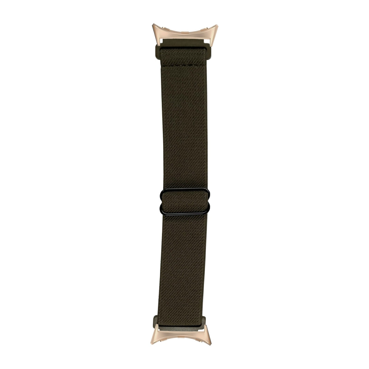Weaved Elastic Loop Army Green Rose Gold with Google Pixel Spring Bar Adapters - Wear Any 20mm Strap! for Pixel Watch 1-5 41mm