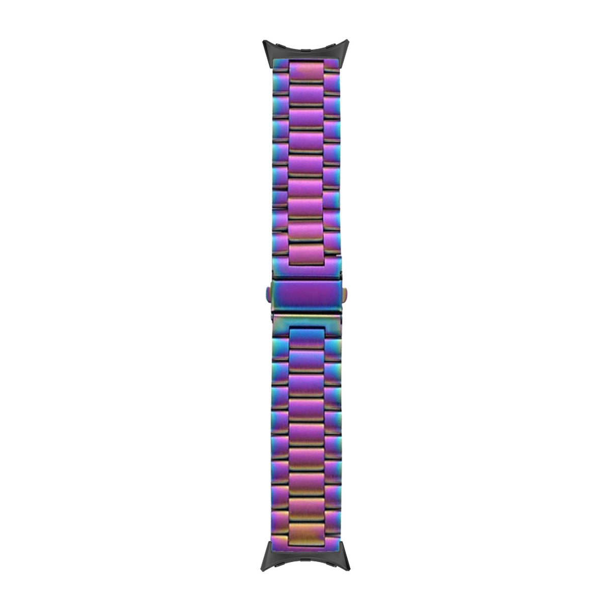 Steel Bracelet Black with Deployant Clasp - Chameleon with Google Pixel Spring Bar Adapters - Wear Any 20mm Strap! for Pixel Watch 1-5 41mm