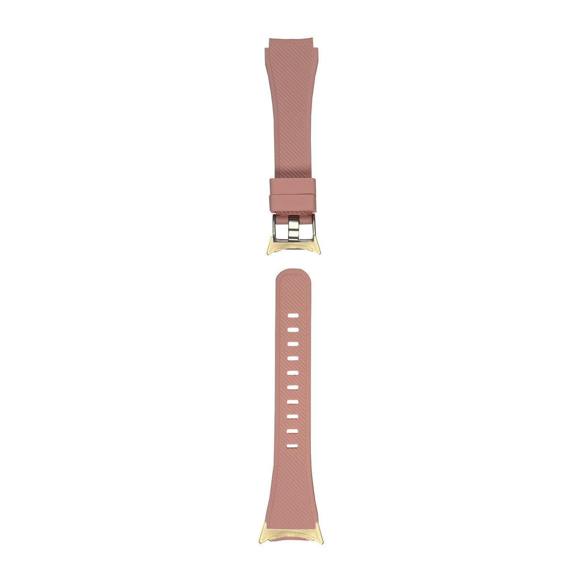 Flexi Silicone Pink Gold with Google Pixel Spring Bar Adapters - Wear Any 20mm Strap! for Pixel Watch 1-5 41mm