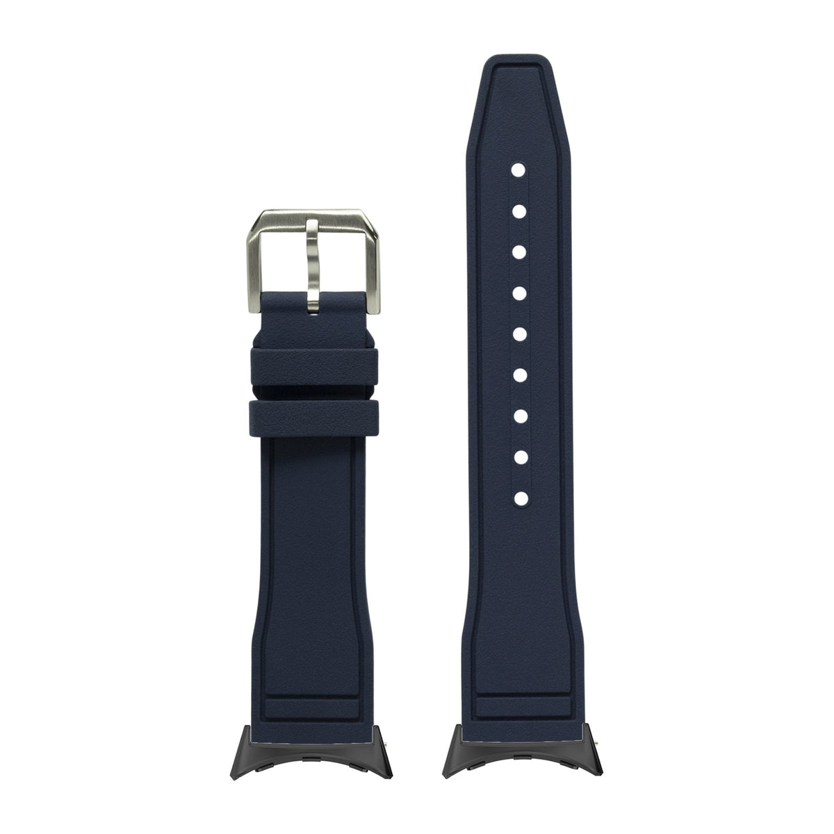 FKM Rubber - Pilot Navy Blue with Google Pixel Spring Bar Adapters - Wear Any 20mm Strap! for Pixel Watch 1-5 41mm