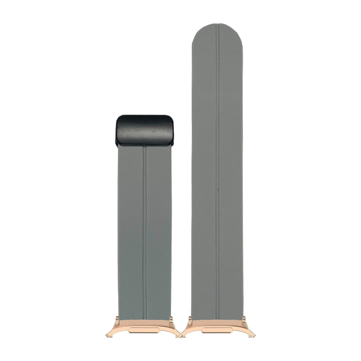 Silicone Grey Rose Gold with Magnetic Clasp with Strap Adapter for Galaxy Watch 8-9/Ultra