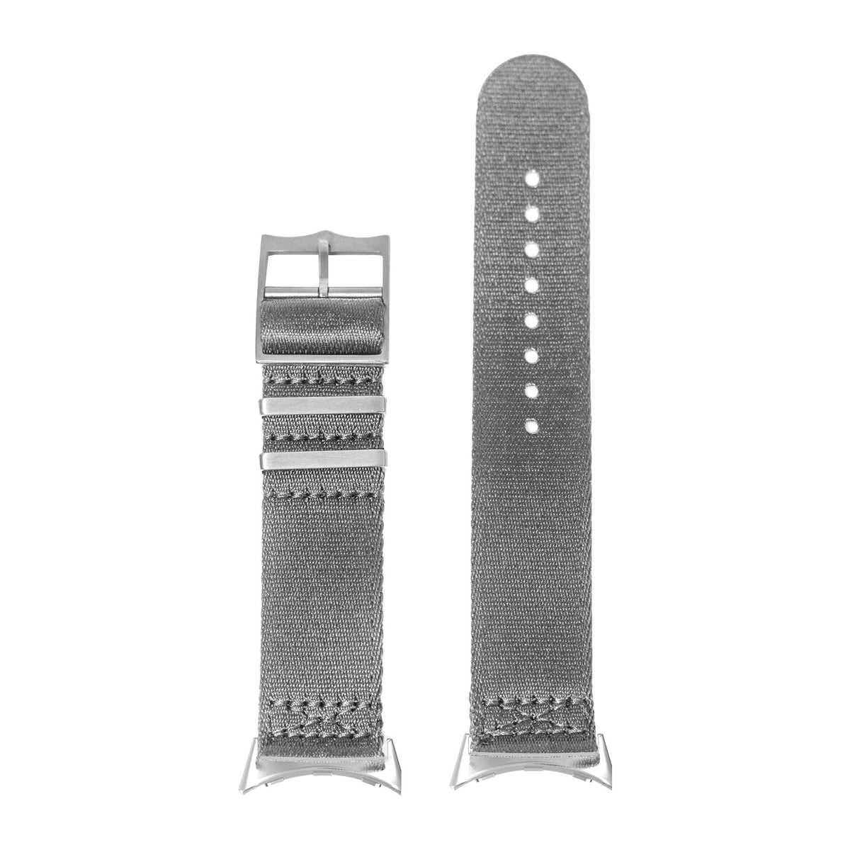 Ultra Militex - Grey Silver with Google Pixel Spring Bar Adapters - Wear Any 20mm Strap! for Pixel Watch 3-5 45mm