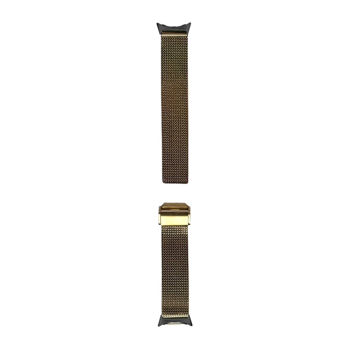 Infinite Mesh Gold Black with Google Pixel Spring Bar Adapters - Wear Any 20mm Strap! for Pixel Watch 3-5 45mm