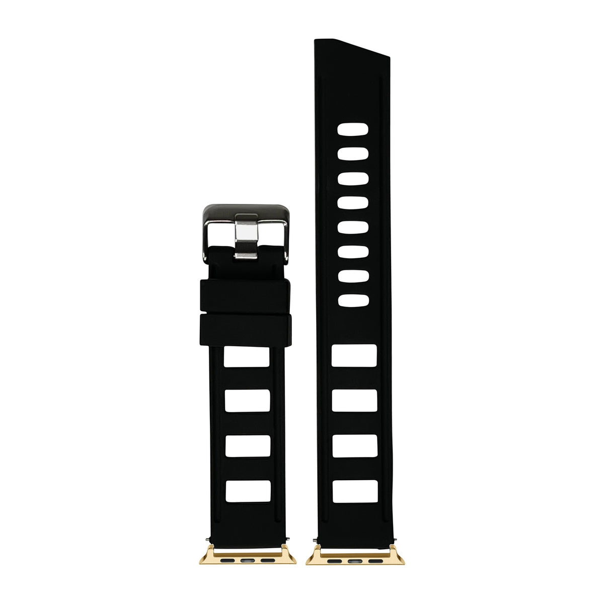 Iso Silicone Black Gold with Connecters - Spring Bar Type for Apple Watch