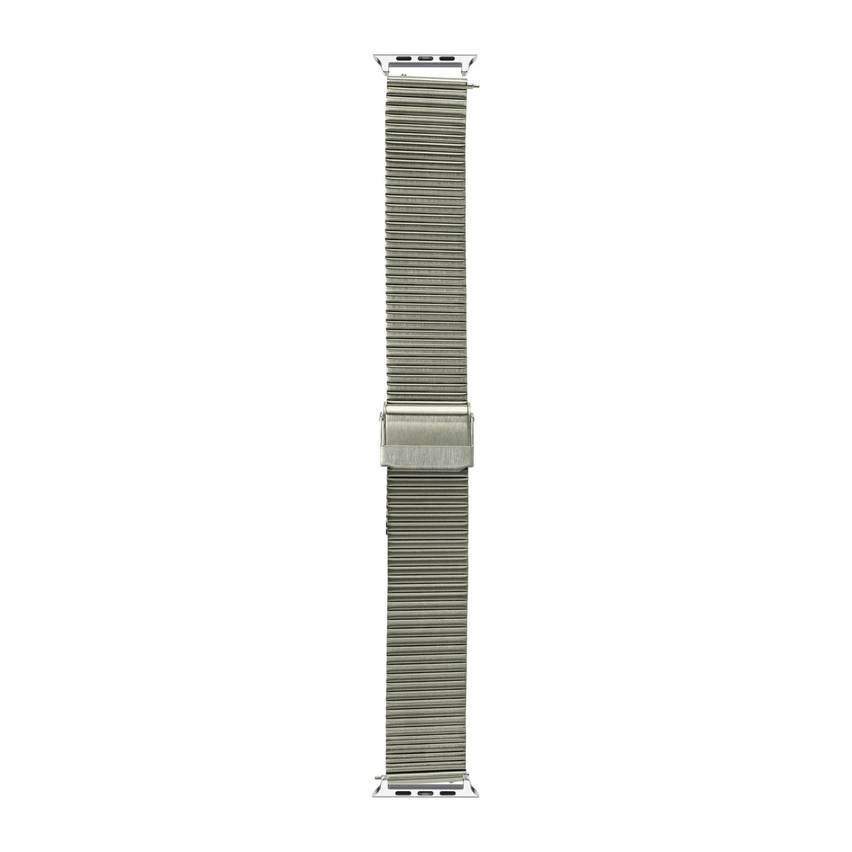 Flat-Link Micro-Adjustable Bracelet Silver Silver with Connecters - Spring Bar Type for Apple Watch