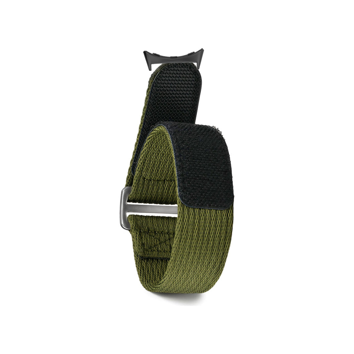 Textured Militex Velcro Straps Green Small with Google Pixel Spring Bar Adapters - Wear Any 20mm Strap! for Pixel Watch 3-5 45mm