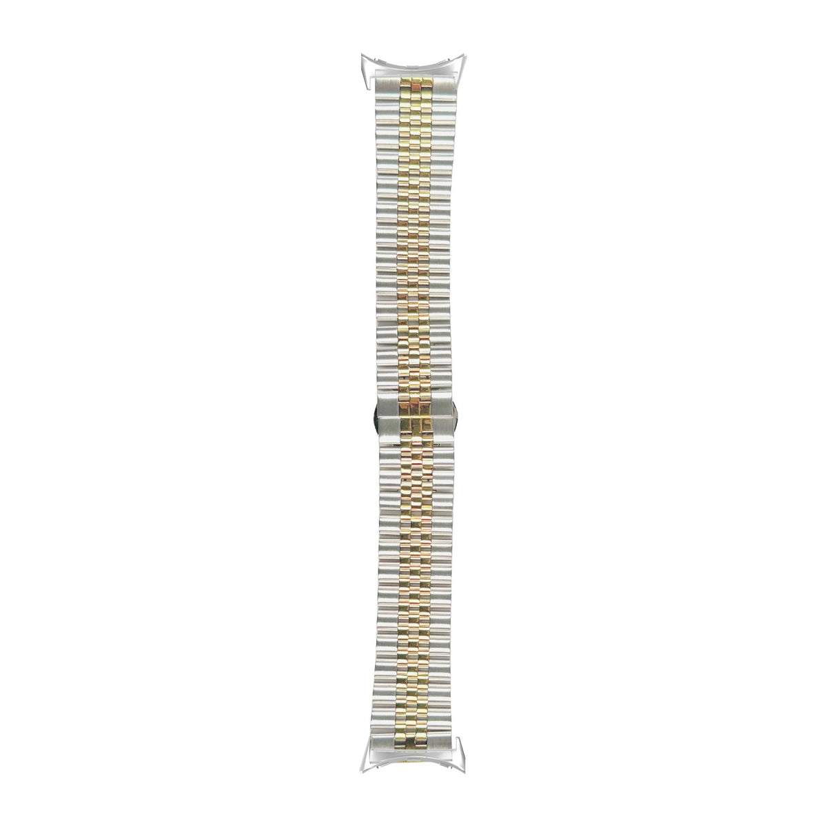 Jubilee Bracelet - Silver/Gold Silver with Google Pixel Spring Bar Adapters - Wear Any 20mm Strap! for Pixel Watch 3-5 45mm