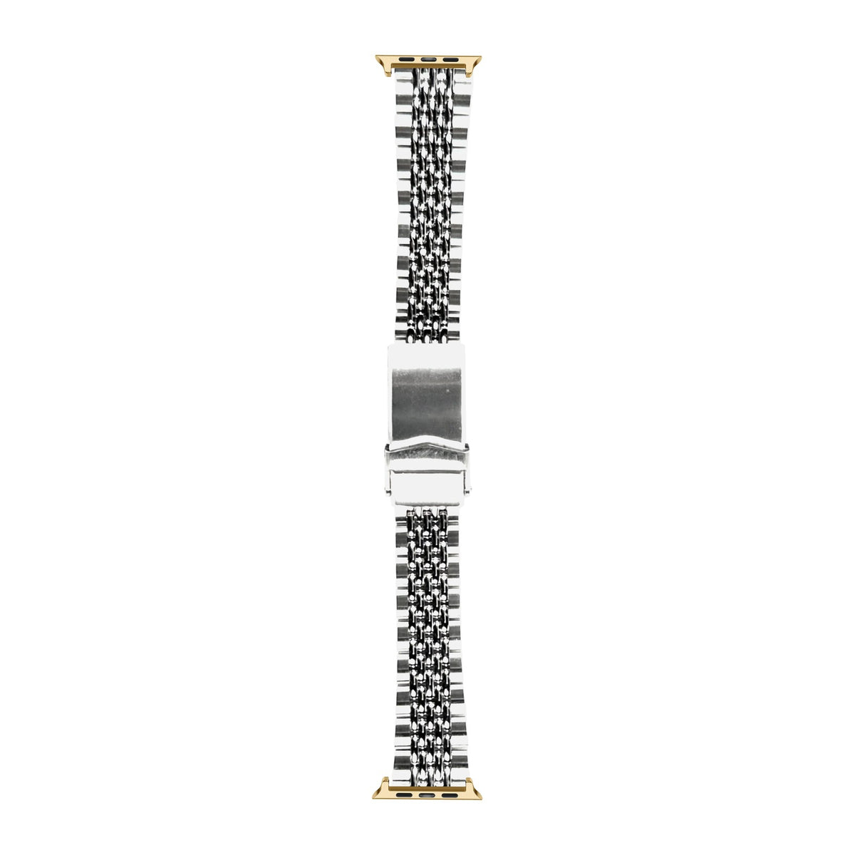 Goma BOR Steel Bracelet Gold with V-Clasp with Connecters - Spring Bar Type for Apple Watch