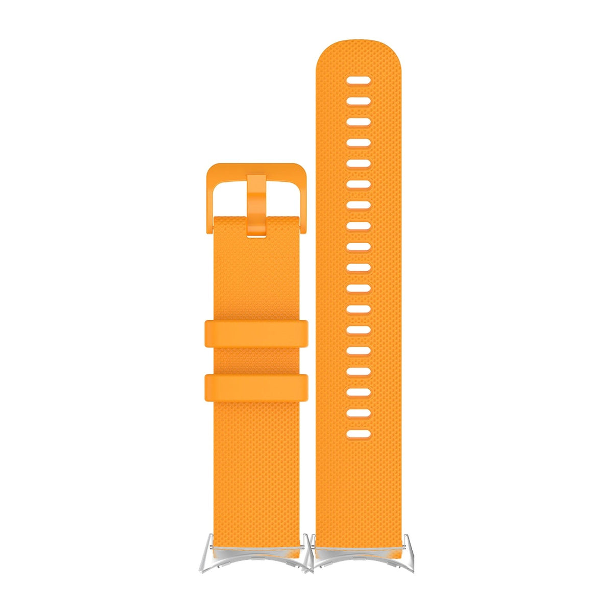 Classic Silicone Orange Matching Silver with Google Pixel Spring Bar Adapters - Wear Any 20mm Strap! for Pixel Watch 1-5 41mm
