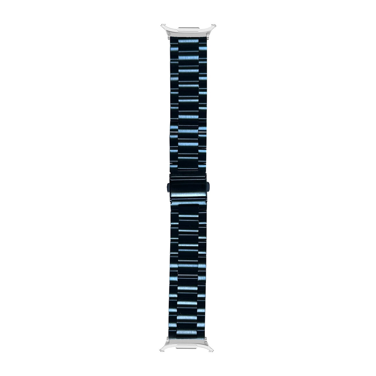 Steel Bracelet Silver with Deployant Clasp - Night Blue with Strap Adapter for Galaxy Watch 8-9/Ultra