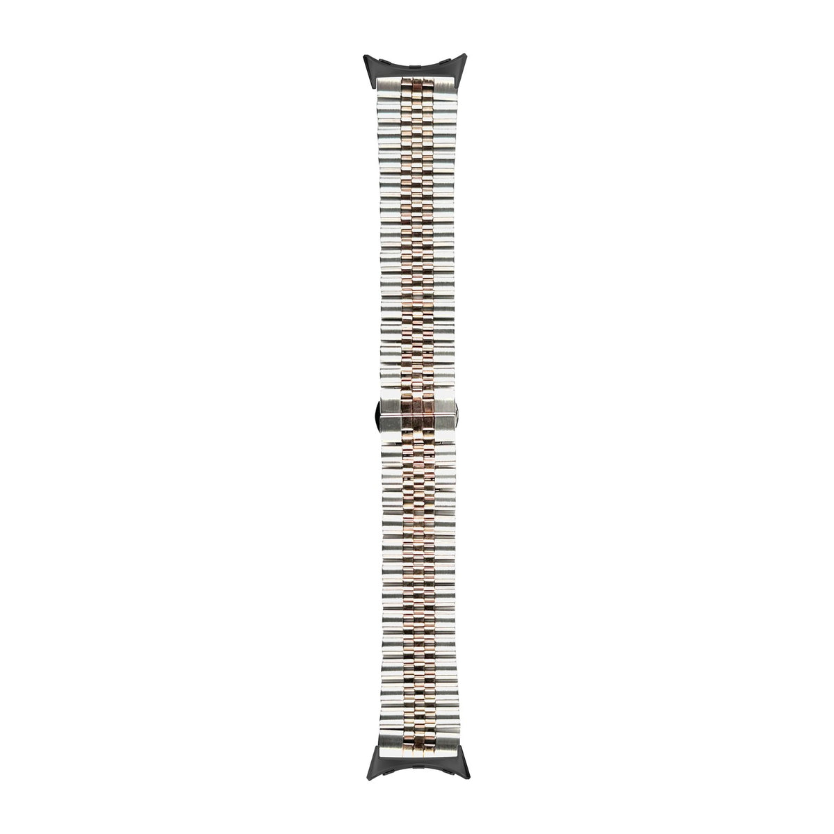 Jubilee Bracelet - Silver/Rose Gold Black with Google Pixel Spring Bar Adapters - Wear Any 20mm Strap! for Pixel Watch 3-5 45mm