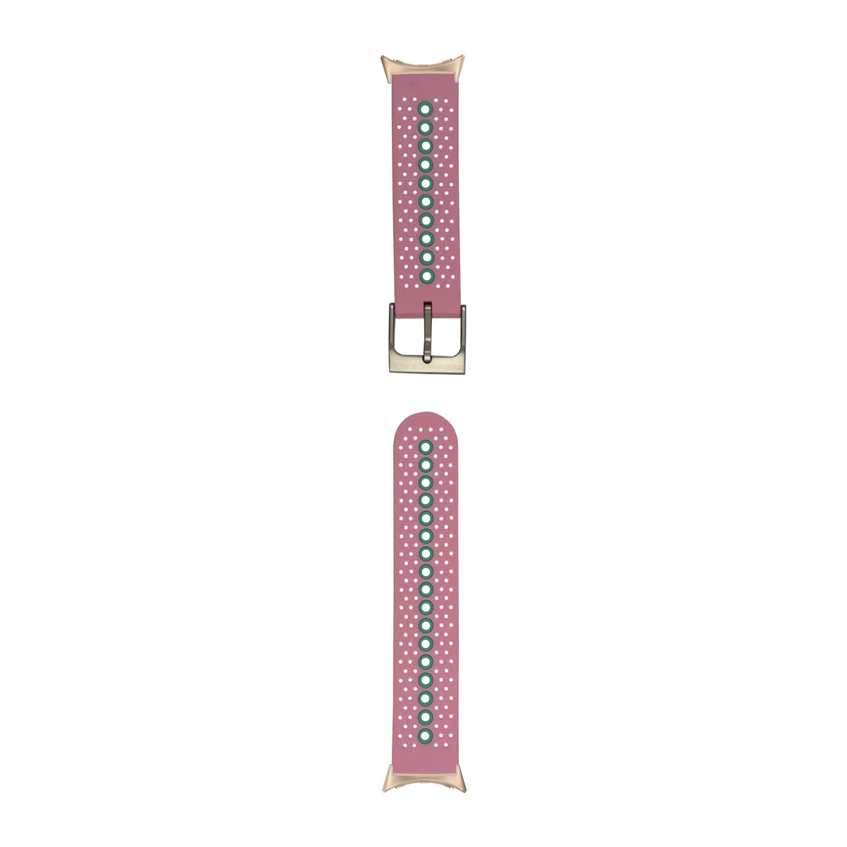 Flexi Sports Silicone 2 Pink Rose Gold with Google Pixel Spring Bar Adapters - Wear Any 20mm Strap! for Pixel Watch 1-5 41mm