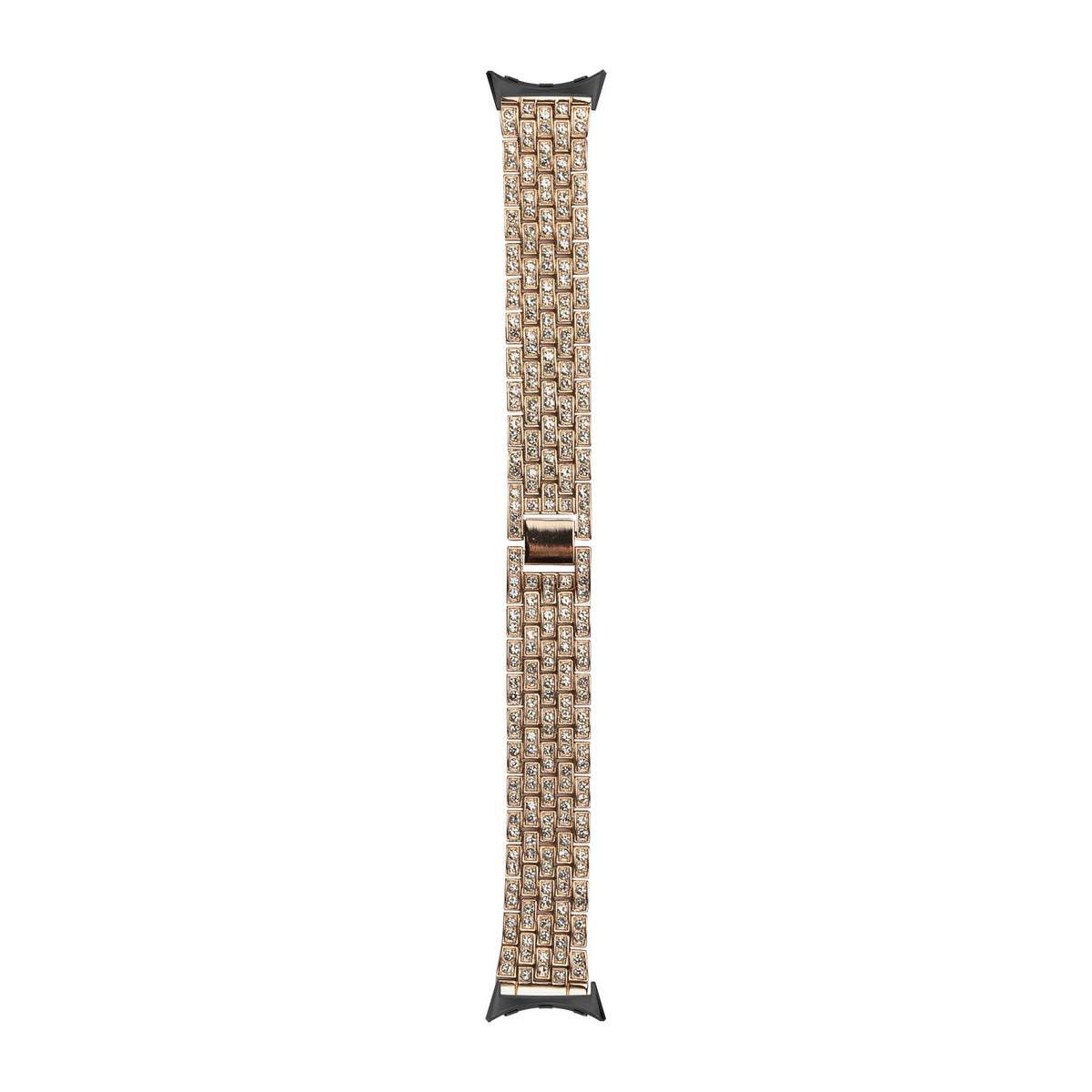 Shimmer Bracelet Rose Gold Black with Google Pixel Spring Bar Adapters - Wear Any 20mm Strap! for Pixel Watch 3-5 45mm