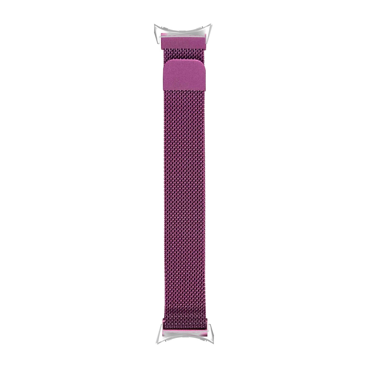 Milanese - Violet Silver with Google Pixel Spring Bar Adapters - Wear Any 20mm Strap! for Pixel Watch 3-5 45mm