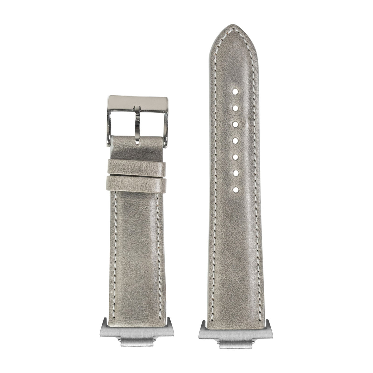 Padded Leather - Grey Silver with Strap Adapter for Tissot PRX 40
