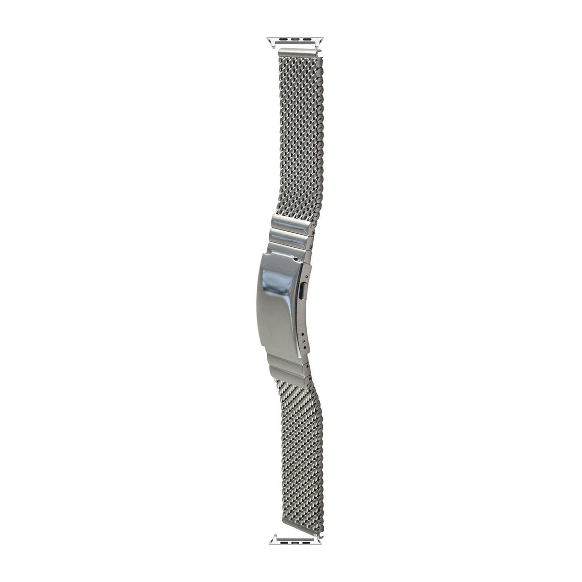 Milanese Link Starlight with Button Clasp 2792 - Silver with Connecters - Spring Bar Type for Apple Watch