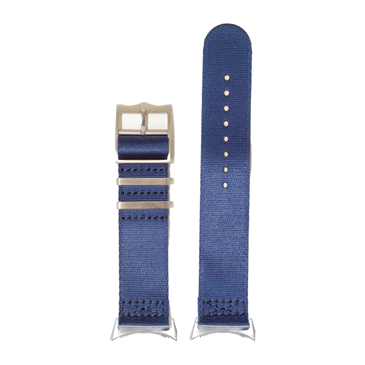Ultra Militex - Navy Blue Silver with Google Pixel Spring Bar Adapters - Wear Any 20mm Strap! for Pixel Watch 1-5 41mm